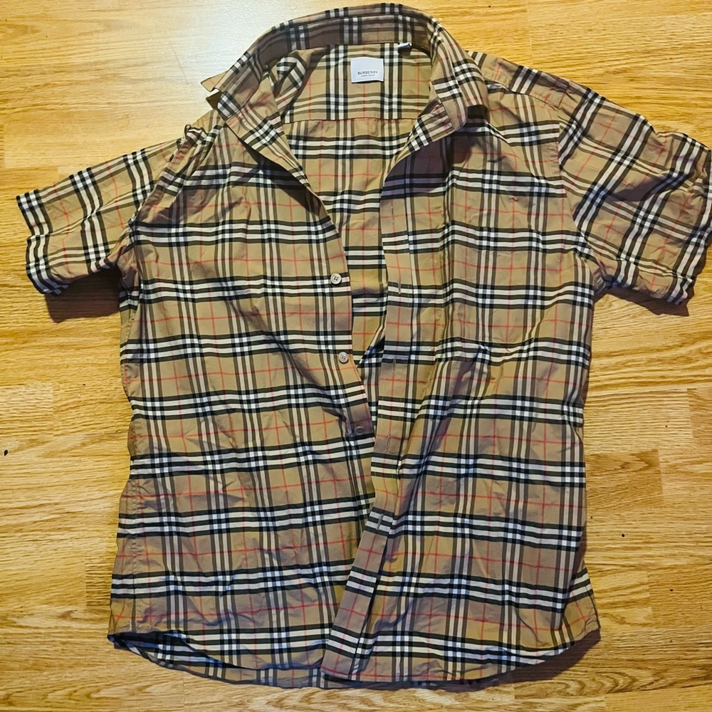 Burberry Check Print Shirt, SIZE XL, AUTHENTIC, PRE-OWNED